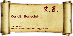 Kendi Benedek névjegykártya