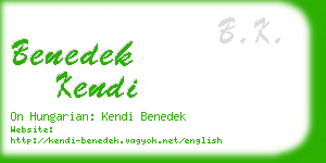 benedek kendi business card